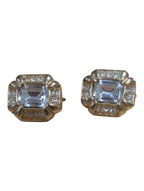 Vintage Gold And Rhinestone Halo Clip-on Earrings